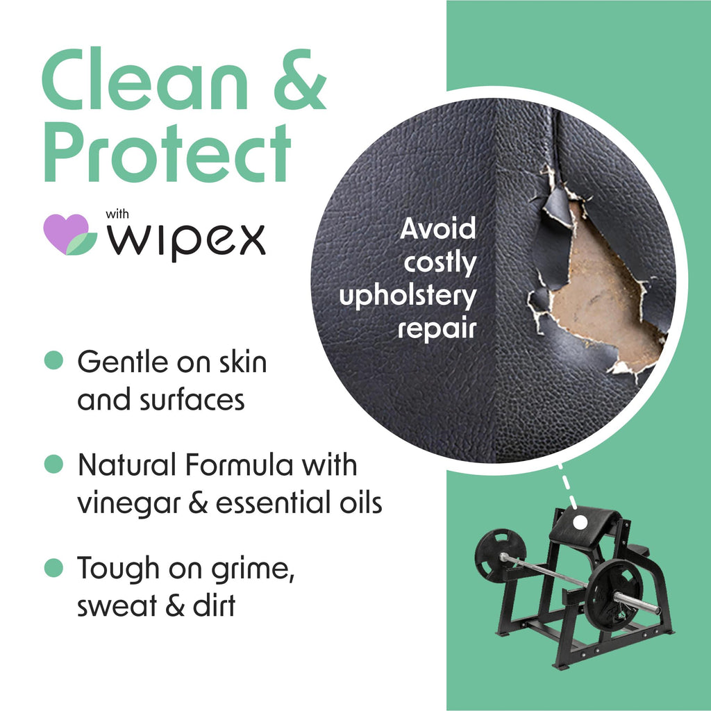 Wipex Gym Wipes for Equipment Cleaning - 700 Large 8"x12" Natural Fitness Wipes Refills for Dispensers - Made with Lemongrass, Eucalyptus Oil & Vinegar, Bulk Surface Multipurpose (1 Pack)