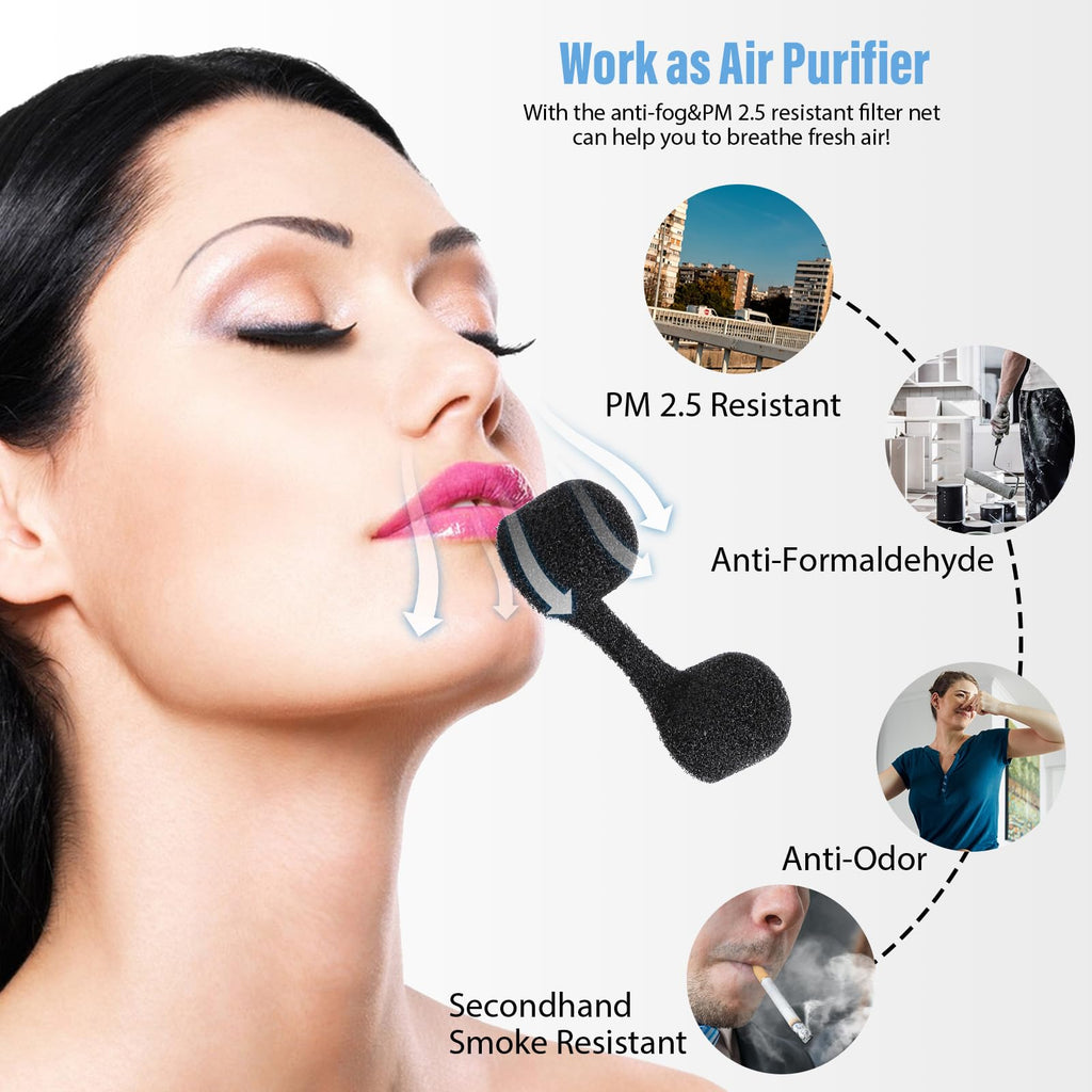 Dimeho 300 Pieces Nose Plug Filter Disposable Nose Dust Filters Bulk Sponge Nostril Filters for Spray Tanning Welding Dust Allergies DustConstruction Areas (Black)
