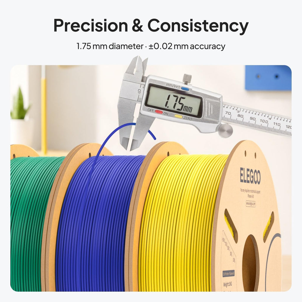 ELEGOO PLA 3D Printer Filament 1.75mm Black 1KG