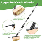 2 Crack Weeder Tool Set—5.1in Extended Metal Crevice Weeding Brush & Multi-Blade L-Shape Manganese Steel Weed Puller,Weeding Moss Remover Tool for Weeding
