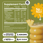 Bellway Super Fiber Powder + Fruit, Sugar Free Organic Psyllium Husk Powder Fiber Supplement for Regularity, Bloating Relief & Digestive Health, Plant-Based, Pineapple Passion Fruit (50 Servings)