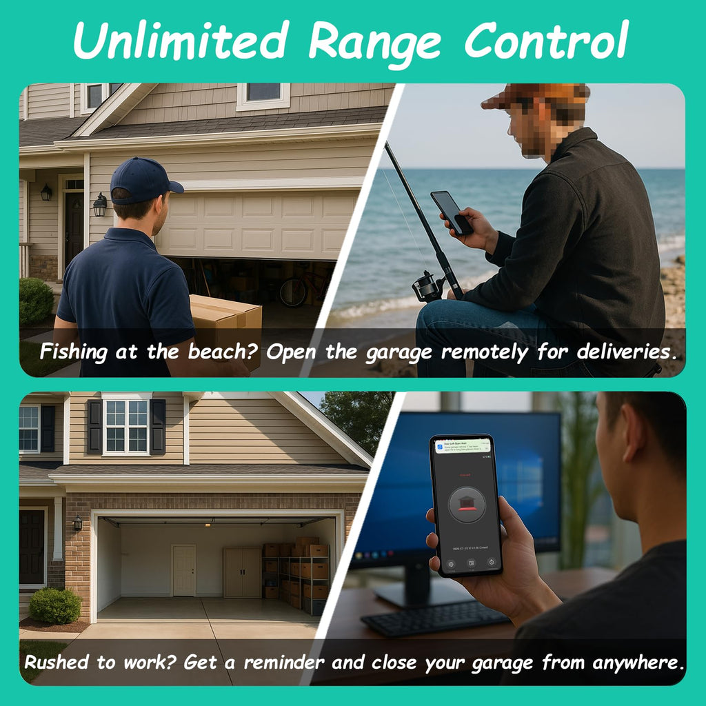 Smart Garage Door Opener Remote,Compatible with Intellicode Genie Overhead Door Garage Door Opener,Compatible with Alexa Google Home iPhone Siri WiFi