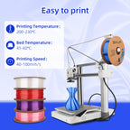 3DHoJor Silk PLA Filament 1.75mm, PLA Filament 1.75mm Silk Shiny 3D Printer Filament, 1kg*2 Cardboard Spool, Dimensional Accuracy +/- 0.03 mm, Fit Most FDM Printer(Silk Red+Blue)