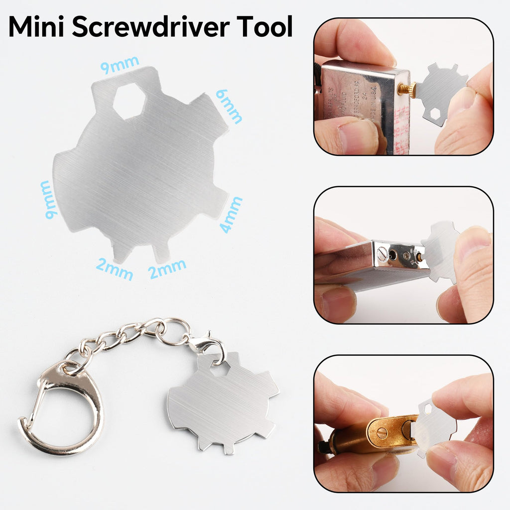 JINMUNIC Flint and Wick Replacement Set-Upgraded Lighter Repair Kit for Fluid Lighter & Insert(Metal Gasket,Wick with Needle,Spring,Cotton Balls,Flint & Screw Tool)