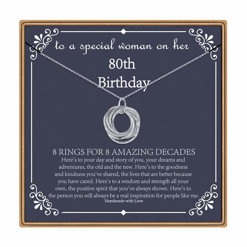 IEFLIFE 80th Birthday Gifts for Women - 80th Birthday Necklace for Women