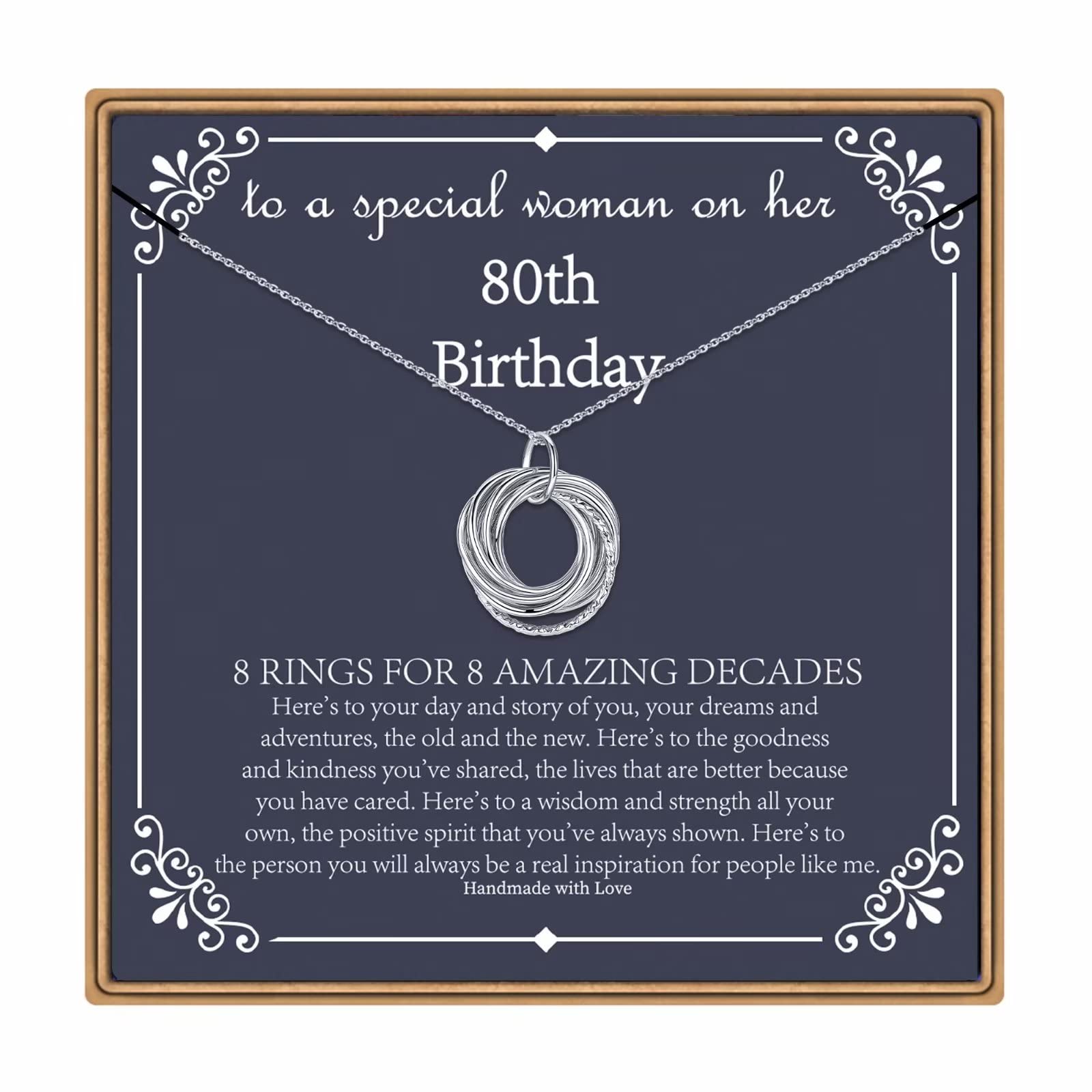 IEFLIFE 80th Birthday Gifts for Women - 80th Birthday Necklace for Women