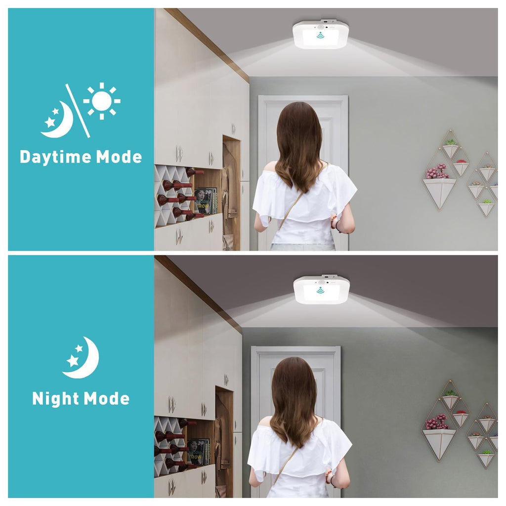 ANOTEK Rechargeable Motion Sensor Ceiling Light, 220LM 6000K Closet Light with USB Cable, 2000mAh Wireless LED Light for Stairway, Hallway, Pantry, Shower, Shed