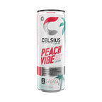CELSIUS PEACH VIBE Sparkling White Peach, Sugar Free Energy Drink, 12 Fl Oz (Pack of 12)