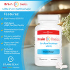 Brain Basic Ultra-Pure Nattokinase 5000 FU – 120 Capsules - Natural Blood Circulation Support with Highest Potency Available – Non-GMO, Vegan, Gluten Free