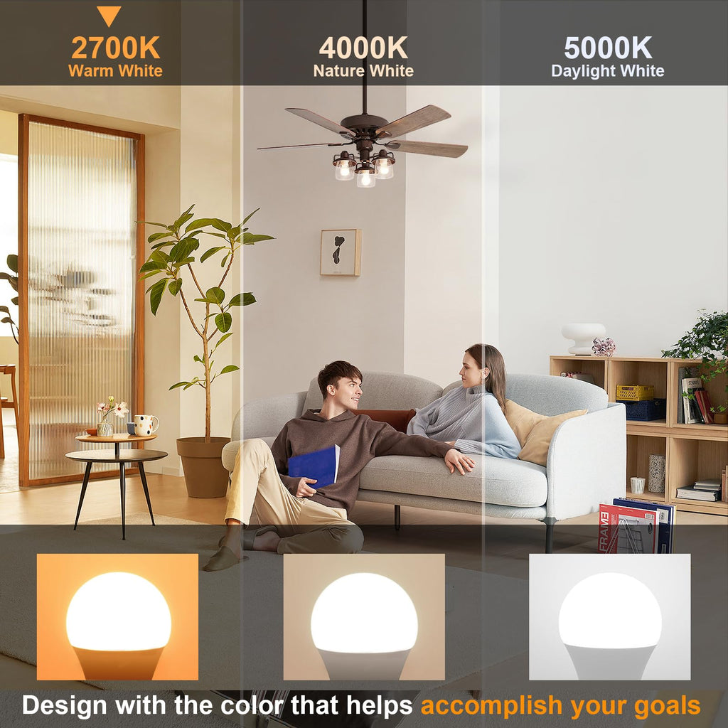 comzler Small Light Bulb, 60W Equivalent Light Bulbs, 6W 2700K Soft White, 600 Lumens Non-Dimmable LED Bulb, E26 Standard Screw Base A15/G45 Shape LED Appliance Bulb Refrigerator 8-Pack