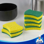 MR.SIGA Multi-Use Cellulose Scrub Sponge, Dual-Sided Dishwashing Sponge for Kitchen, 12 Pack