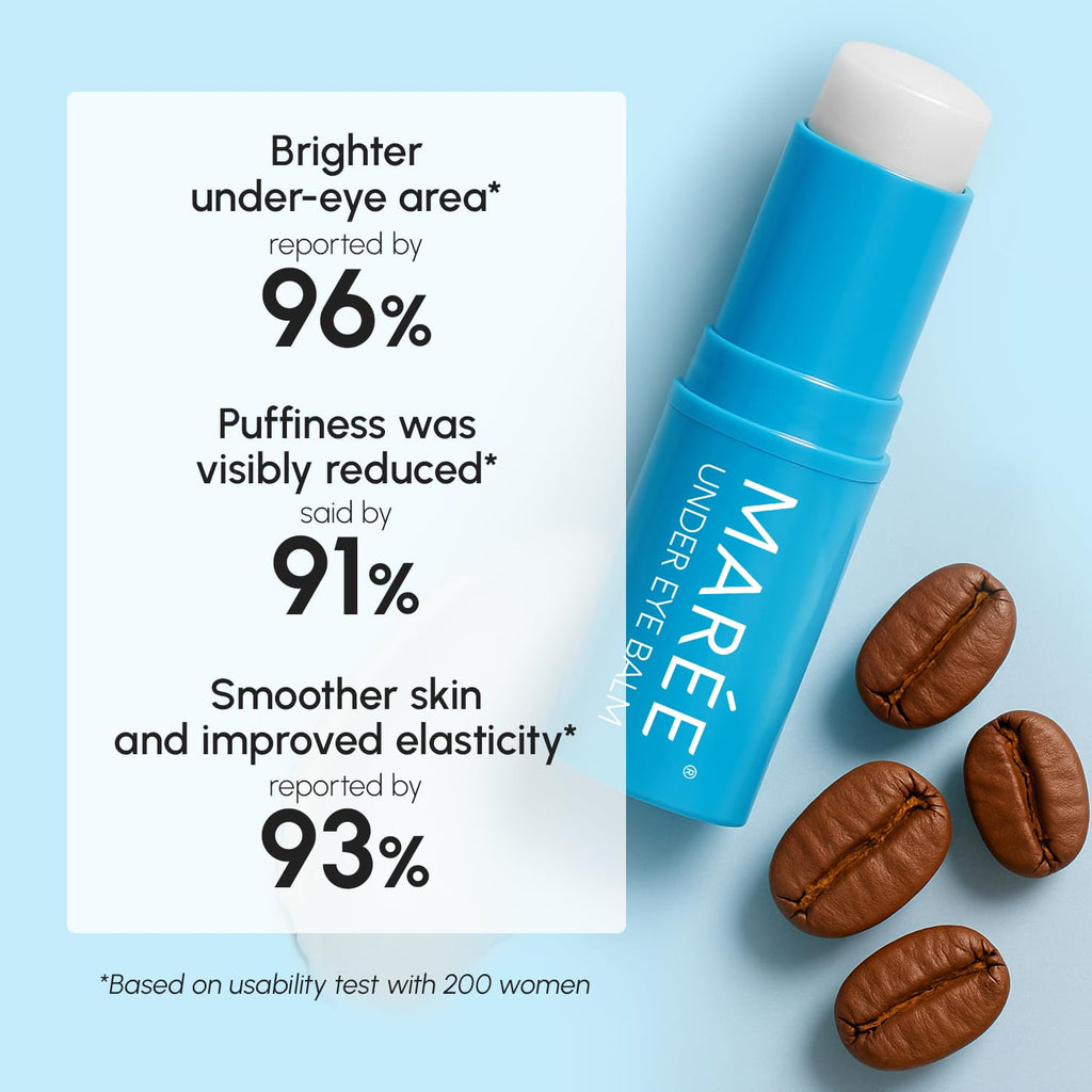 MAREE Under Eye Balm Stick Hydrating – 2 PACK Retinol Caffeine Under Eye Brightener Stick for Older Women – Collagen Undereye Cream for Dark Circles & Wrinkles – Skin Care Treatment Moisturizer
