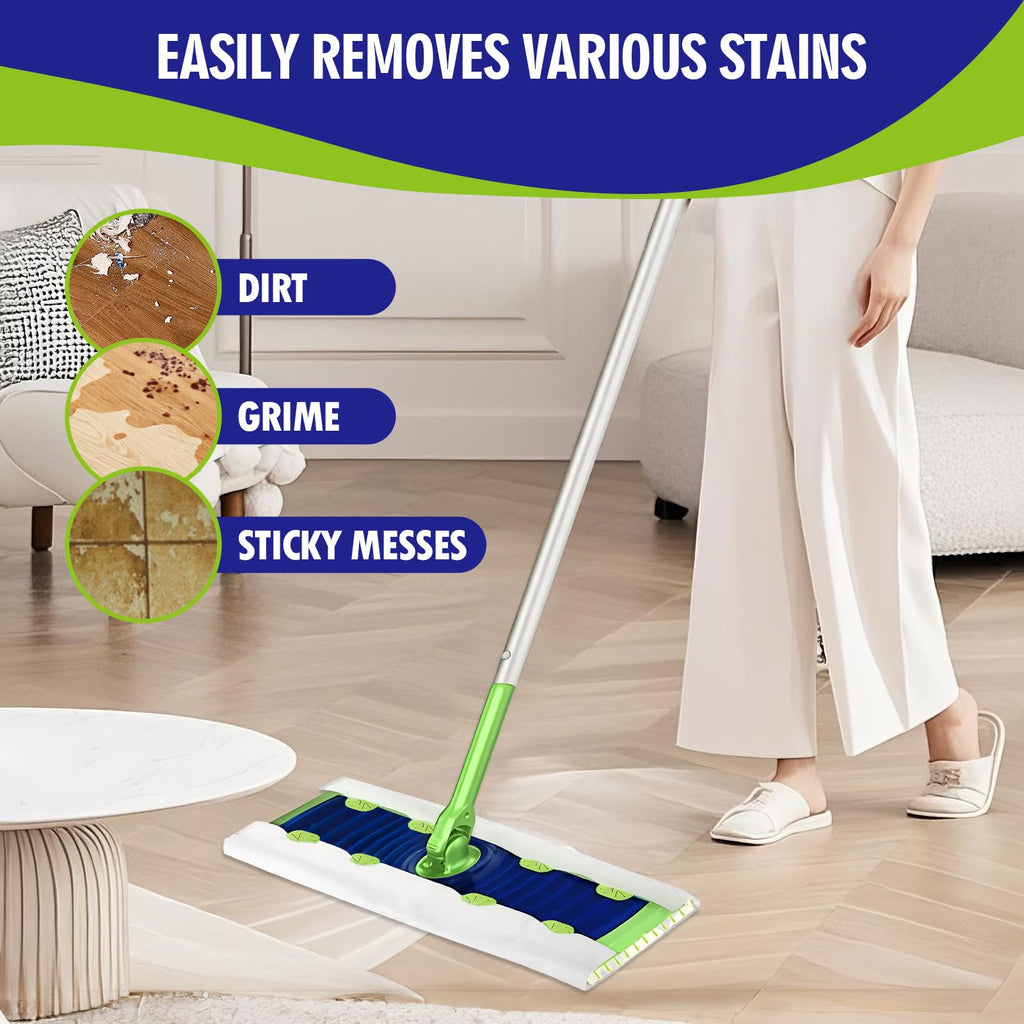 FURCIELOS 40 Count XL Heavy Duty Wet Mopping Cloths Refill Compatible with Swiffer Sweeper XL Mop, Disposable Wet Pads Refill X-Large Size for Multi-Surface Floor Cleaning, Unscented