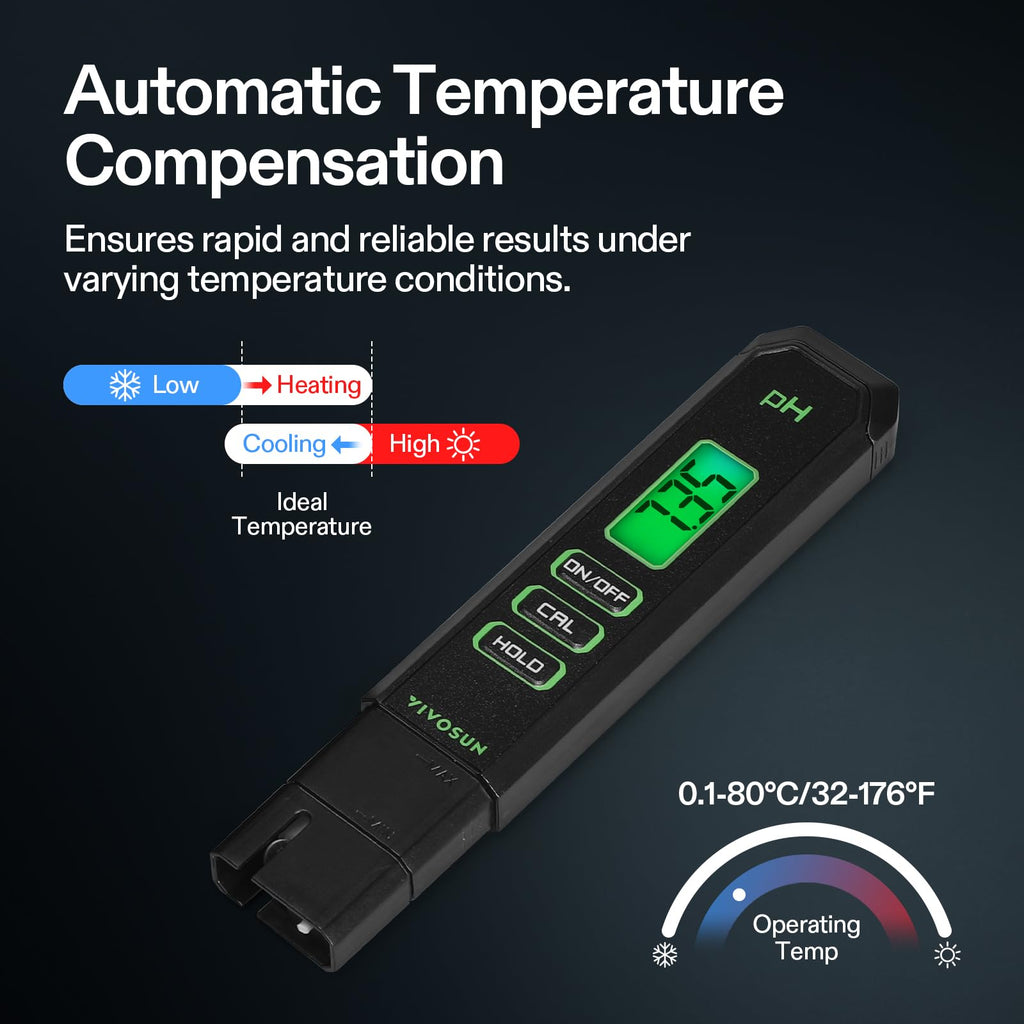 VIVOSUN Digital pH Meter 0.01 Accuracy Pen Tester for Water Hydroponics