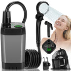 vignuto Portable Shower for Camping, Rechargeable Camping Shower kit with LED Display of Battery Level and Temperature, Lasting-150 Mins, Suitable for Outdoor Shower, Pet Bath, Car Washing