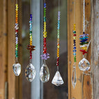 6 Pcs Colorful Crystal Prism Pendants Chandelier Window Suncatcher Decor