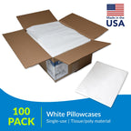 Avalon 701A Disposable Pillowcases, White, 21” Wide x 30” Long (Pack of 100) ― Single-Use Pillowcases ― Tissue with Poly Back to Help Prevent Leak-Through ― Pebble Embossed ― Medical Supplies