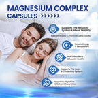 1000mg Magnesium Complex Capsules, 8 Elemental with Magnesium Glycinate, Citrate, Malate, Taurate, Oxide, Carbonate, Aspartate, Orotate for Bones, Muscle, Recovery, Energy, Vegan Non-GMO, 2 Bottle