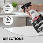 Weiman Quartz Countertop Cleaner and Polish - Clean and Shine Your Granite, Marble Countertops, Kitchen Island, and Stone Surfaces with UV Anti-Fade Protection, Citrus, 24 Ounce with Microfiber Cloth