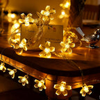 33ft 100 LED Plug in Glow Warm Fairy Flower String Lights Christmas Decor