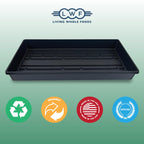 10 Plant Growing Trays (No Drain Holes) - 20" x 10" - Perfect Garden Seed Starter Grow Trays: for Seedlings, Indoor Gardening, Growing Microgreens, Wheatgrass & More - Soil or Hydroponic