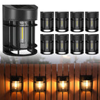 DOESLAG Solar Fence Lights Outdoor, 8 Pack Waterproof Solar Lights Outdoor, Outdoor Solar Light Fence Light for Garden Fence Post Step Stair Backyard