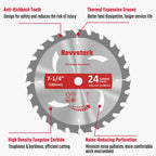 3 Pack 7 1/4 Circular Saw Blade 24T&40T&60T Combo, TCT ATB 24T Framing, 40T Ripping & Crosscutting, 60T Finish Saw Blade for Various Wood Cutting, 5/8" Arbor, Fit Dewalt Craftsman Ryobi Milwaukee