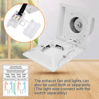 FEITON Square Bathroom Exhaust Fan with LED Light, Adjustable Color Temperature(3000K/4500K/6000K), 110 CFM 30W 4 Inch Duct, 110-220V 1.0 Sones Quiet Bathroom Ventilation Fan Light Combo Ceiling Mount