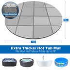 78 Inch Round Hot Tub Mat - Extra-Thick Interlocking Hot Tub Protective Pad Spa Pool Foam Insulation Mat Ground Base Flooring Protector for Portable Inflatable Hot Tub Accessories Outdoor Indoor