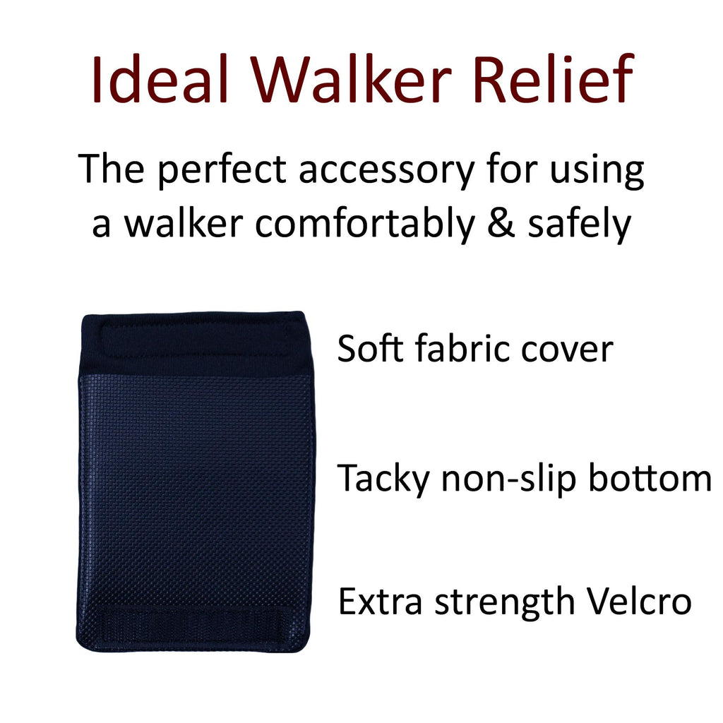 Crutcheze Walker Padded Hand Grip Covers Premium USA Designed Moisture Wicking, Comfort, Fashion, Washable - Standard Walker Handle Cushion - Mobility Aid Accessories (Black)