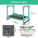 WEILISEN Garden Kneeler and Seat 2-in-1 Foldable Bench, with Storage Bags & Non-Slip Foam Pad