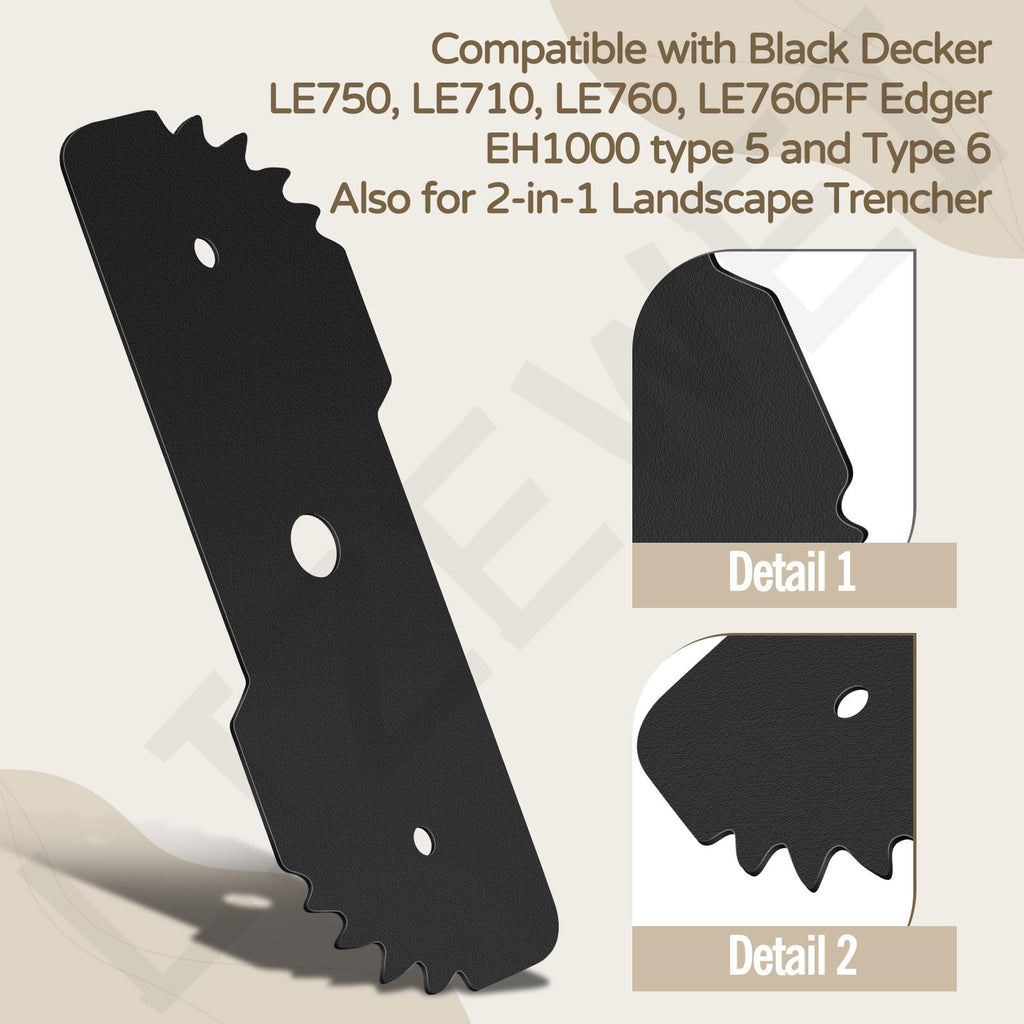 LIZEWEI 5 Pcs 7-1/2-inch Edge Hog Heavy-Duty Edger Blade Compatible with Black Decker LE750, LE710, LE760 Replace EB-007, High Temperature Quenching Process