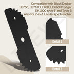 LIZEWEI 5 Pcs 7-1/2-inch Edge Hog Heavy-Duty Edger Blade Compatible with Black Decker LE750, LE710, LE760 Replace EB-007, High Temperature Quenching Process