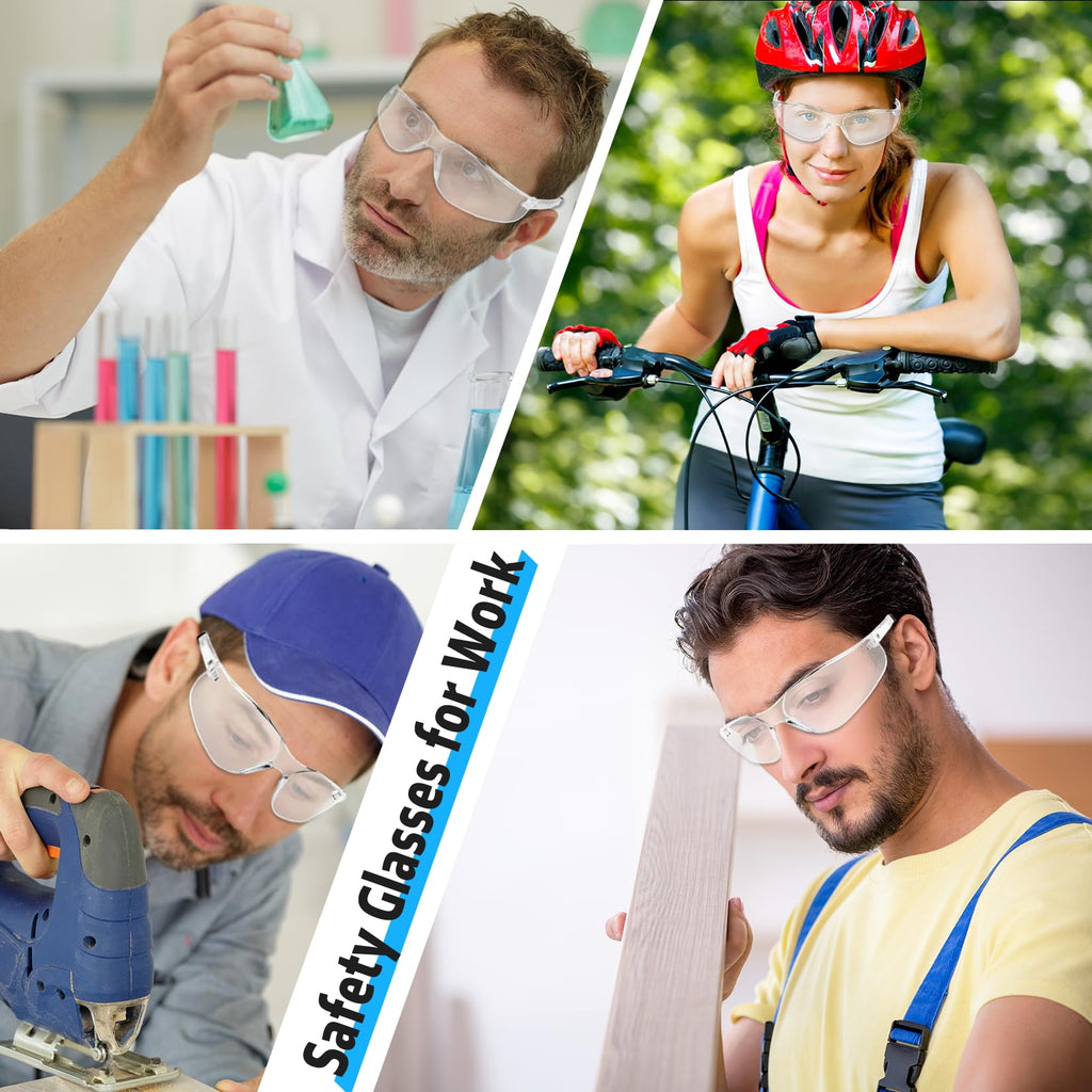 Salfboy Clear Safety Glasses for Men and Women Eye Protection Bulk Protective Eyewear ANSI Z87.1 Scratch-Resistant Lens