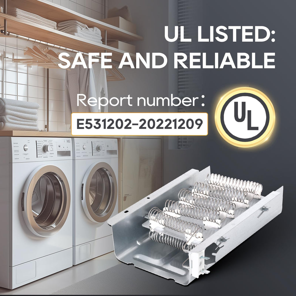 TOPDC【2025 Upgraded】 279838 Dryer Heating Element with Thermostat & Thermal Fuse Kit for Whirlpool Kenmore Maytag Amana Roper Admiral 70/80 Series 110 Model