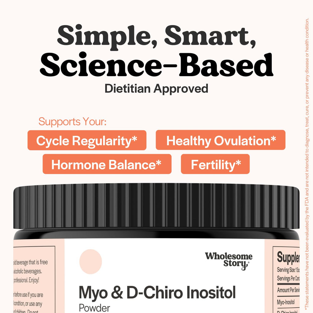 Myo-Inositol & D-Chiro Inositol Supplement Powder for Women | Hormonal Balance & Healthy Ovarian Function Support | Vitamin B8 | Great Alternative to Capsules | 40:1 Ratio | 30 Servings