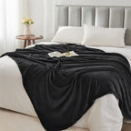 BEDELITE Fleece Blanket Soft Plush King Size Bed Blanket Black 108"x90"