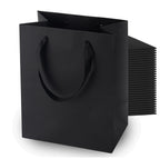 MOXARYSU Black Gift Bags With Handles: 8x5x10 Inch 30pcs Black Paper Bags Medium Bulk For Party Shopping Birthday Wedding (M, 30)