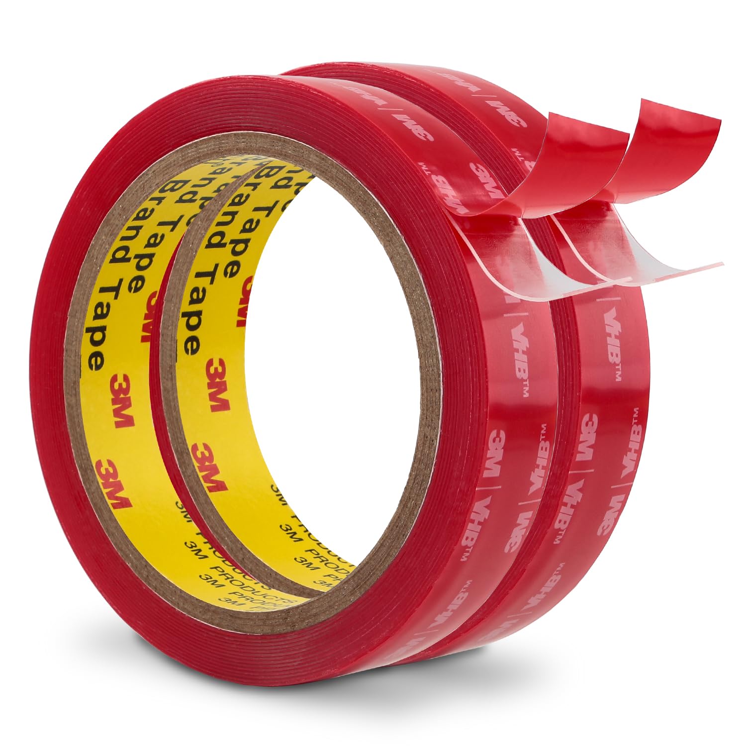 3M Heavy Duty Double Sided Tape 0.75" x15.4Ft 2 Pack Clear 4905
