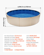 VEVOR 24-ft Round Above Ground Pool Liner, Unibead Pool Liners, Upgraded Thickened Gauge, 52inch Wall Height, Designed for Steel Sided Above-Ground Swimming Pools