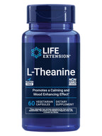 Life Extension L-Theanine, Amino Acid theanine, Calm, Relaxation, Mood, Gluten-Free, Non-GMO, Vegetarian, 200 mg, 60 Capsules
