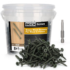 Bobibbi Deck Screws #8 x 1-1/2’’, T25 Star Torx Drive Flat Head Wood Screws, Green, 5lb