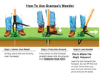 Grampa's Weeder Original Stand Up Weed Puller Tool with Bamboo Long Handle