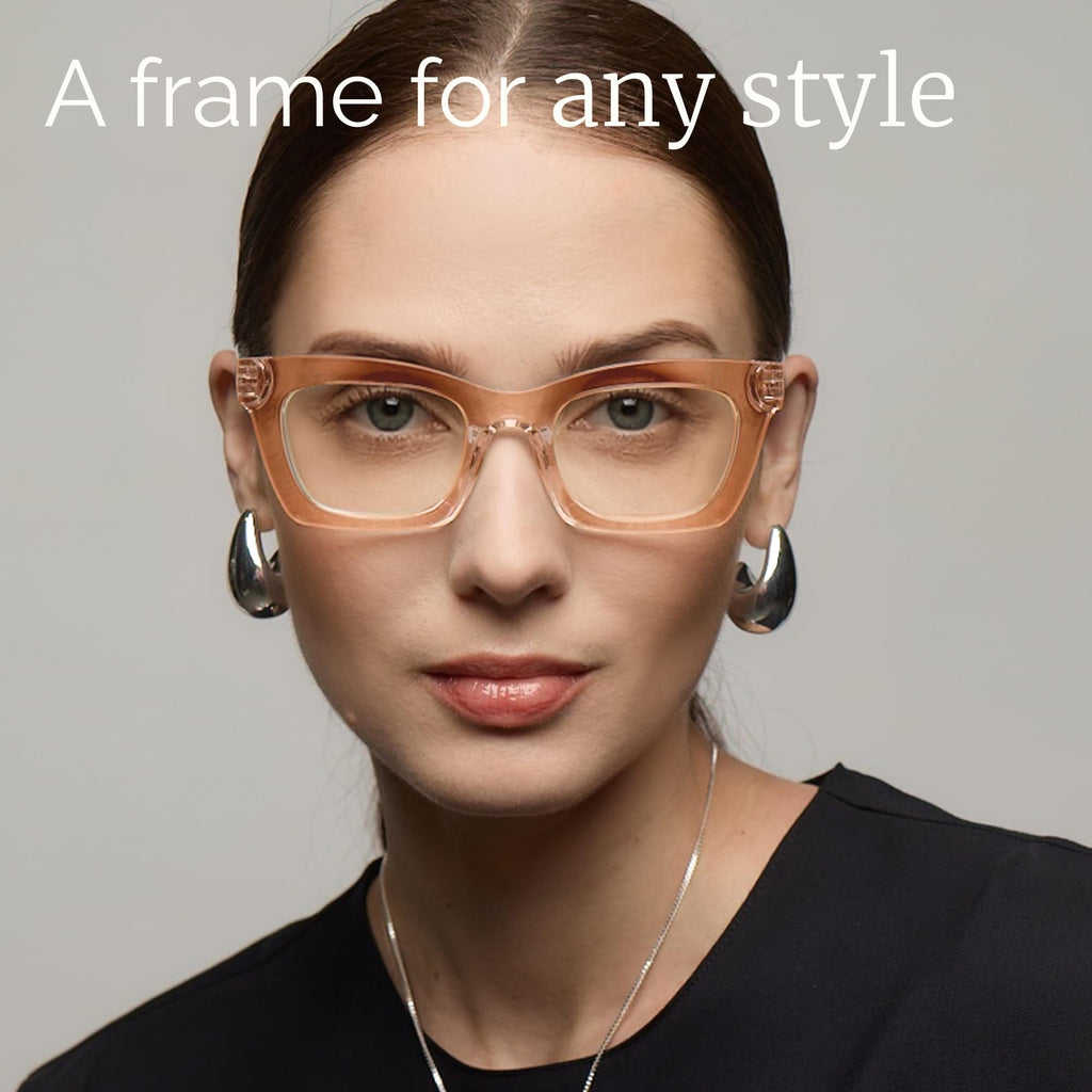 CCVOO 2.5 Oprah Style Reading Glasses for Women, Stylish Eyeglasses, Blue Light Readers for Women, Cheaters, (A5 Timeless Tones)
