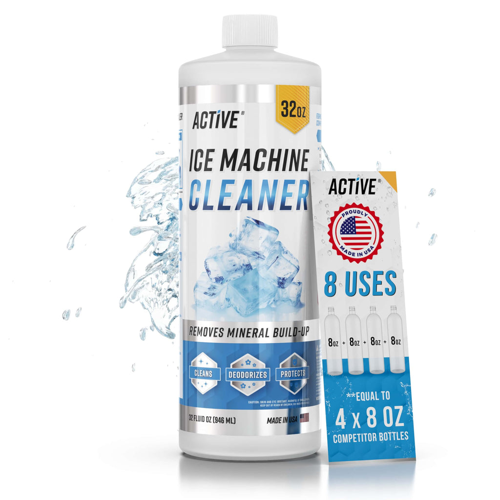 Ice Machine Descaler Solution ACTIVE Ice Machine Cleaner Maker Descaler - 32 fl oz (8 Uses) Nickel ...