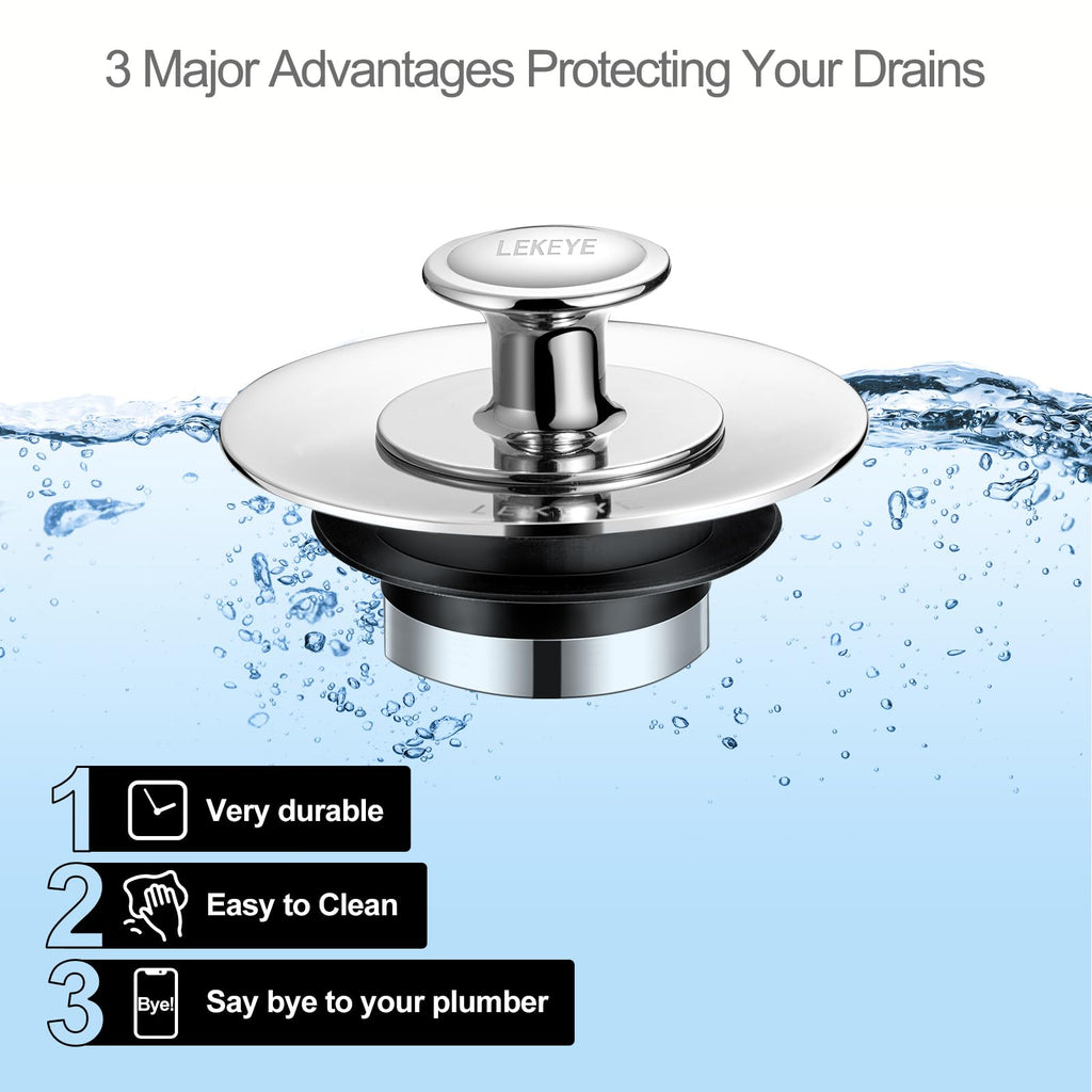 LEKEYE Shower Drain Hair Catcher | Bathtub Stopper/Strainer Stainless Steel Drain Protector