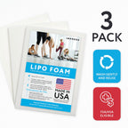 IMPRESA Liposuction Foam Pads - 3-Pack - White - 8 x 11 x 0.5 in - for Abdominal Binder Post Surgery - Even Pressure for Liposuction Compression Garments - Custom Fit for Tummy Tuck Recovery