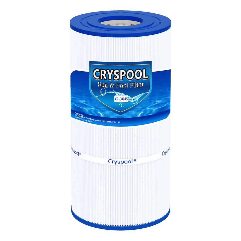 Cryspool® 08045 Filter Compatible with CX760RE, C751, Clearwater II 75, Pro Clean 75, PA76, C-8411, FC-1255, 75 Sq. Ft Pool Filter Cartridge, 1 Pack