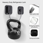 Refrigerator Lock, Heavy Duty Fridge Lock, Combination Lock for Refrigerator Cabinets, Drawers, Safety Lock, Easy Install No Keys Needed (Black-4Pack)