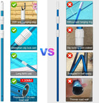 CKE Upgraded 16.5 Feet Thicken 1.3mm Blue Aluminum Telescoping Swimming Pool Pole,Adjustable 3 Piece Expandable Step-Up,Attach Connect Skimmer Net,Rakes,Brushes,Vacuum Head with Hoses, Universal 1.25"